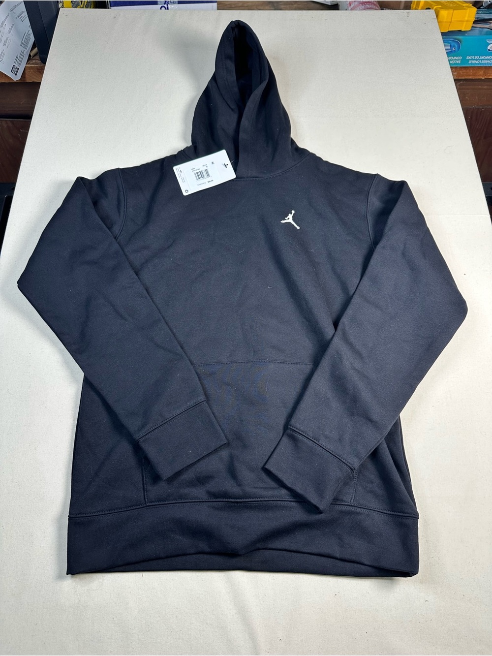 Jordan Black Kids Pullover Hoodie with White Jumpman